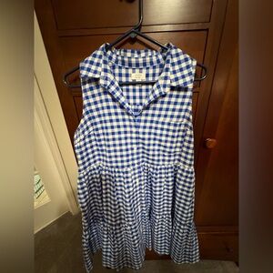 Blue and White Checkered Dress